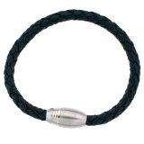 Leather Black Woven Bracelet For Men