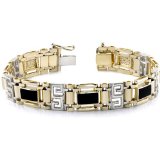 Mens Onyx Gold Bracelet