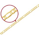 Concave Figaro Mens Yellow Gold Necklace