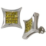 Mens-Yellow-Diamond-Earring