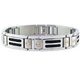 Stainless Steel Black Cable Bracelet