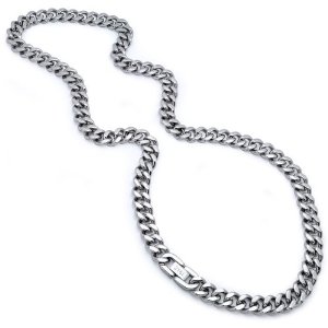 Mens-Stainless-Steel-Curb-Link-Chain-Necklace