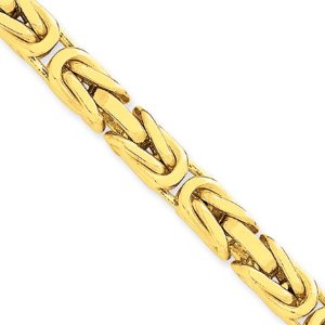 Mens-Yellow-Gold-Byzantine-Chain