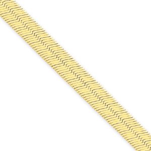 Mens-Yellow-Gold-Herringbone-Link-Chain-Necklace