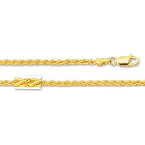 Mens-Yellow-Gold-Wheat-Chain-Necklace