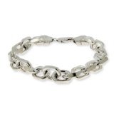 linked anchor chain mens sterling silver bracelet