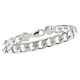lsquare curb link mens silver bracelet
