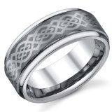Mens Tungsten Carbide Wedding Bands 8mm mens tungsten carbide ring with celtic design Mens Tungsten Carbide Wedding Bands