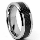 Mens Tungsten Carbide Wedding Bands mens tungsten carbide wedding band with carbon fiber inlay Mens Tungsten Carbide Wedding Bands