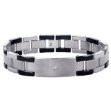 tungsten-0.05-carat-diamond-black-tone-mens-bracelet