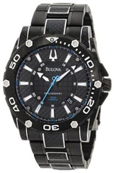 Bulova Mens 98B153 Precisionist Champlain Steel + black ion Watch Mens Jewlery