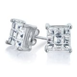 bling-jewelry-sterling-silver-basket-set-square-invisible-cut-CZ-men-unisex-stud-earrings
