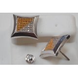 mens-diamond-and-white-gold-pave-stud-earring-with-yellow-diamonds