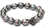 Borgioni Rose on Black Tahitian Pearl Bracelet Pearls