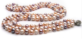 Multicolor Cultured Freshwater Pearl Necklace Pearls