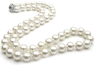 White Cultured Freshwater Pearl Necklace 7.0 mm 8.0mm AAA Pearls