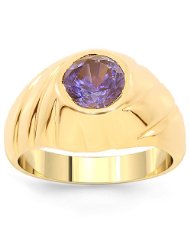 14 karat Yellow Gold and Diamond Mens Pinky Ring