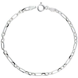 Silver Figaro Chain : Celebrated, Precious & Affordable. Diamond Cut Italian Sterling Silver Figaro Chain 3 mm 24 inches Silver Figaro Chain : Celebrated, Precious & Affordable.