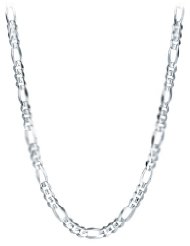Mens 14k White Gold Figaro Chain 2.2 mm 20 inches White Gold Figaro Chain : Bold, Elegant & Stylish