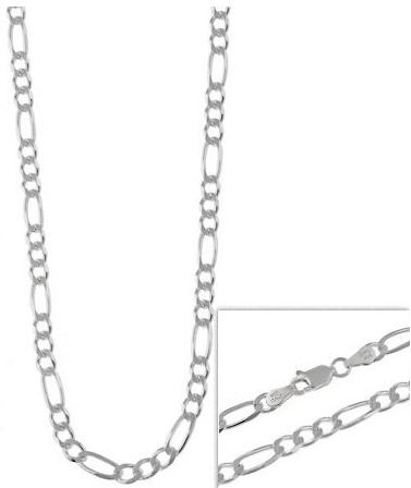 Silver Figaro Chain : Celebrated, Precious & Affordable. Sterling Silver Figaro Chain Necklace Italian Make 4mm Silver Figaro Chain : Celebrated, Precious & Affordable.