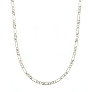 White Gold Figaro Chain 14 karat 3.65mm 22 inches White Gold Figaro Chain : Bold, Elegant & Stylish