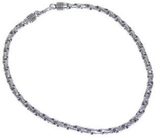 Franki Baker Mens Heavy Sterling Silver Link Necklace 18 Inches Mens Silver Necklace
