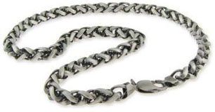Italian Wheat Chain Mens Sterling Silver Necklace Mens Silver Necklace
