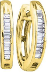 Male Earrings Genuine Icecarats Designer Jewelry Gift 10K Yellow Gold 0.15 Ctw Diamond Fashion Hoop Earrings Male Earrings