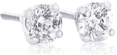 IGI Certified 1 Carat TW Round Diamond Stud Earrings 14Kt White Or Yellow Gold Mens Jewlery