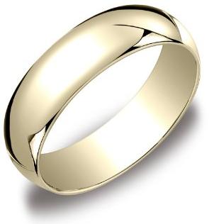 Mens 10k Yellow Gold 6mm Traditional Plain Wedding Band Mens Jewlery