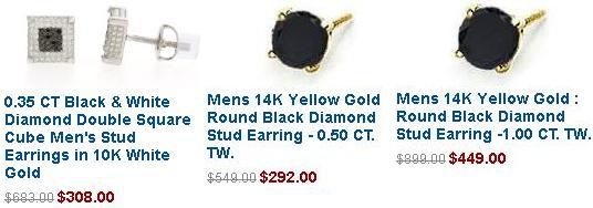 Black Diamond Stud Earrings Black Diamond Earrings For Men