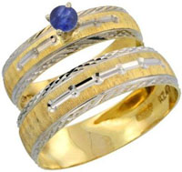Mens Engagement Rings 10k Gold 2 Piece 0.25 Carat Deep Blue Sapphire Ring Set 11 Mens Engagement Rings