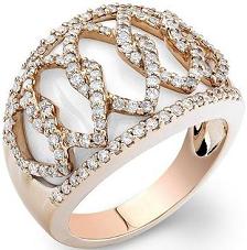 Rose Gold White Onyx Diamond Ring