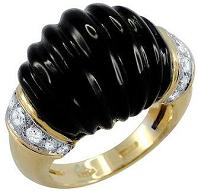 Piero Milano 10.05Ct Diamond & Black Onyx 18K Yellow Gold Cocktail Ring
