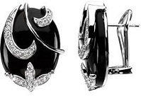 Onyx & Diamond Earrings
