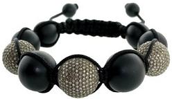 Black Onyx Gemstone Beaded Macrame Bracelet Fashion Jewelry