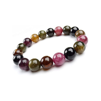 Natural Colorful Tourmaline Gemstone Round Beads Bracelet
