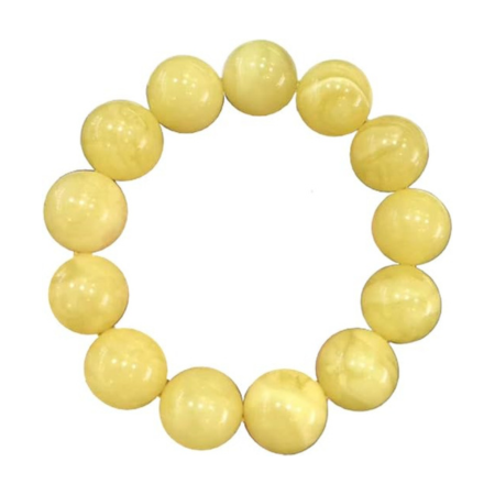 17.2mm Natural Amber Yellow Gemstone Big Round Beads Women Men Bracelet