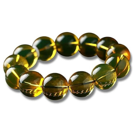 15mm Natural Mexico Blue Amber Gemstone Clear Round Beads Women Bracelet