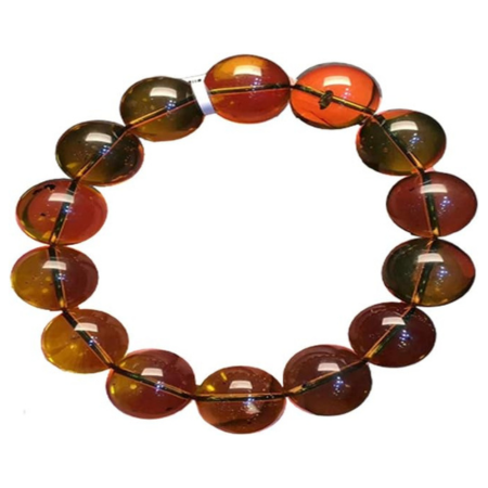 16mm Natural Mexico Blue Amber Gemstone Clear Round Beads Women Bracelet