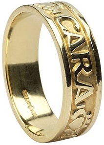 Mens Mo Anam Cara Irish Wedding Band 10k Gold Irish Made