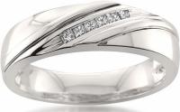 Platinum Princess-cut Diamond Men's Wedding Band Ring
