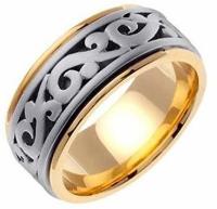 950 Platinum And 18K Gold Two Tone 9.5mm Celtic Wedding Band