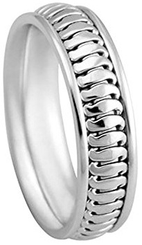 Men's Platinum 950 Designer 6mm Comfort Fit Wedding Band