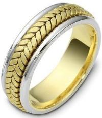 Platinum and 18 Karat Gold 7mm Comfort Fit Wedding Band Ring