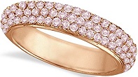 Hidalgo Micro Pave 3 Rows Pink Diamond Ring 18k Rose Gold (0.76ct)
