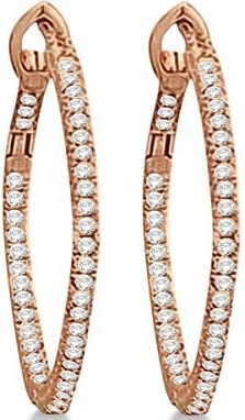 Hidalgo Micro Pave Diamond Hoop Earrings 18k Rose Gold (0.37ct)