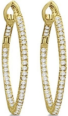 Hidalgo Micro Pave Diamond Hoop Earrings 18k Yellow Gold (0.37ct)