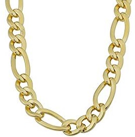 Mens 14k Yellow Gold Filled Solid 8.6mm High Polish Figaro Chain Necklace