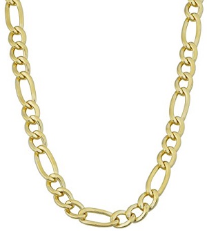 Mens 14K Yellow Gold Filled Solid 5.2mm High Polish Figaro Chain Necklace